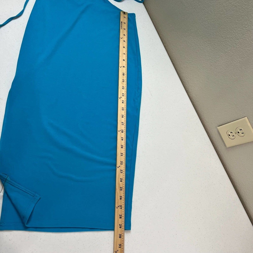 We Wore What Women's Halter Neck Ribbed Mini Cocktail Dress Blue Small - Picture 11 of 12